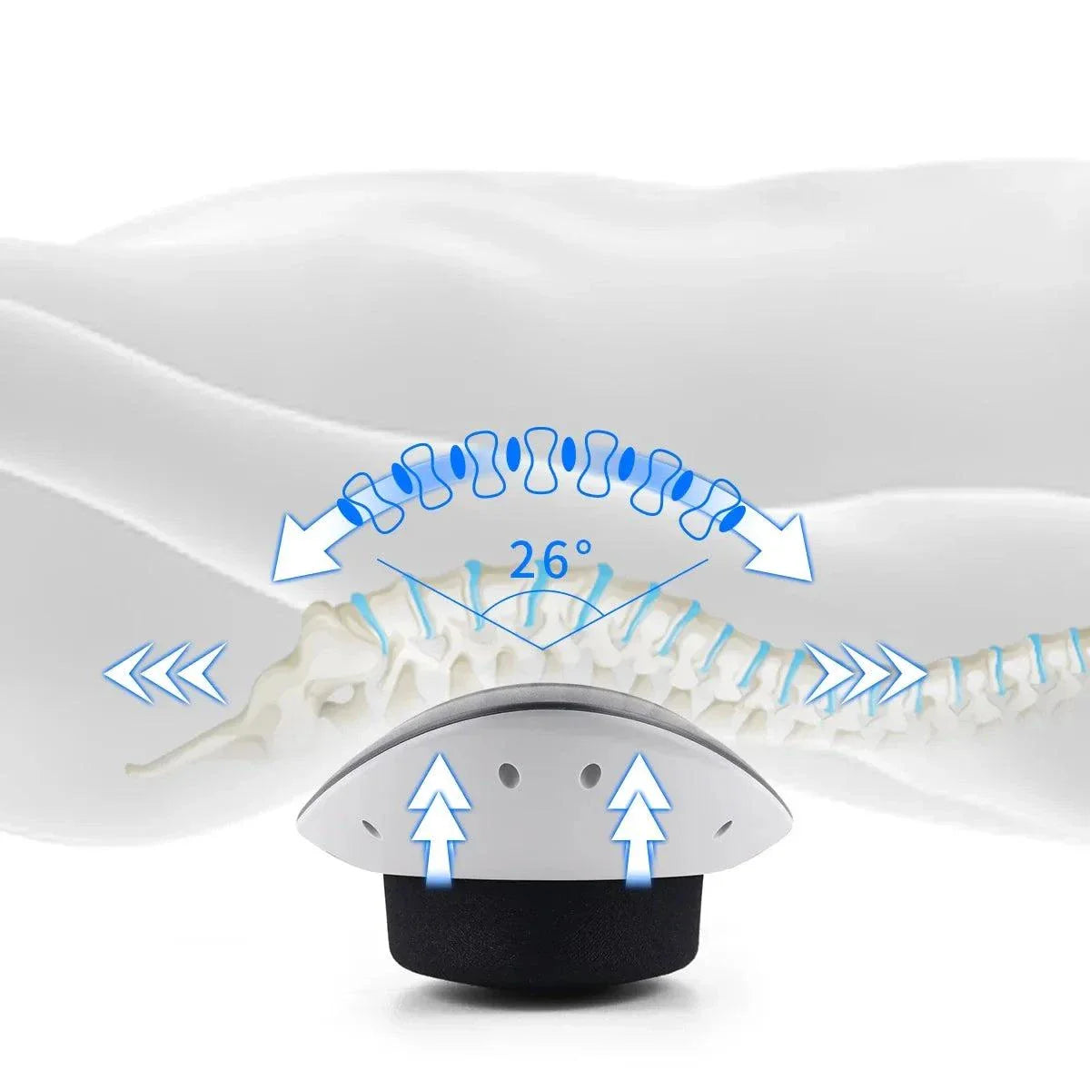 Masseur lombaire ergonomique soulageant la colonne lombaire avec chaleur et vibrations