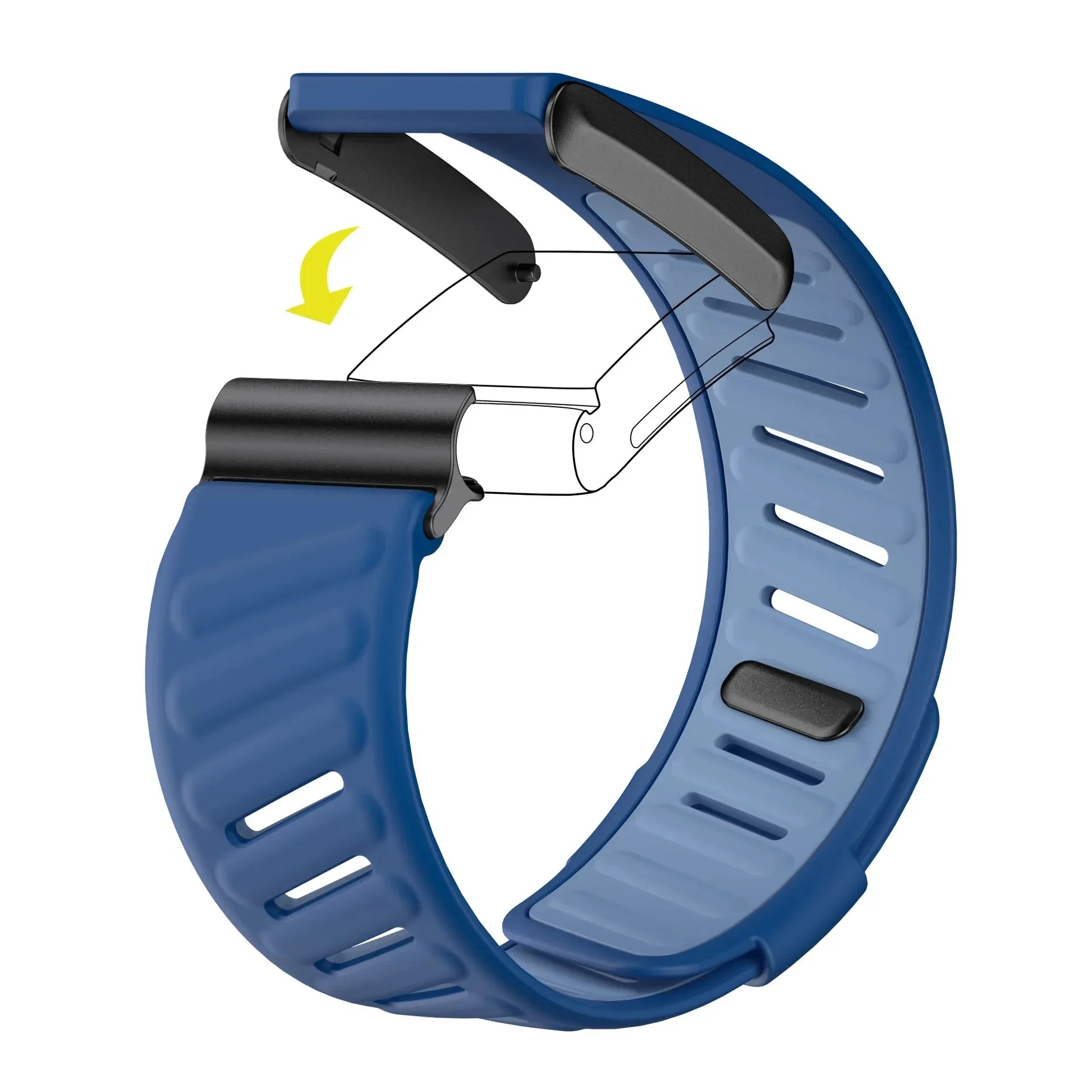 Sangle de remplacement souple et respirante pour montre, ajustable en nylon bleu