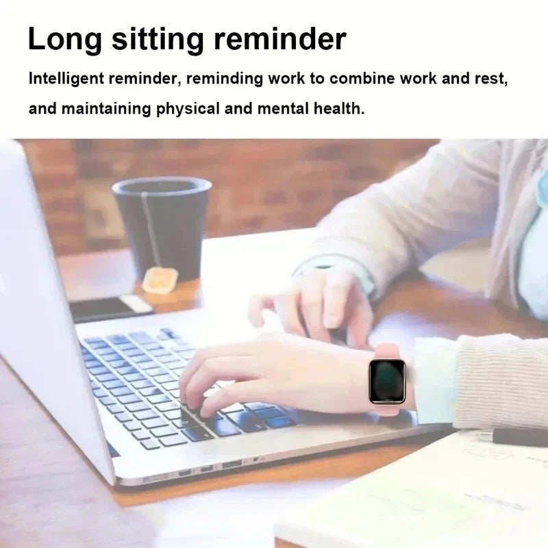 Montre de fitness intelligente avec écran tactile, suivi d'activités et appels mains libres pour femmes et hommes.