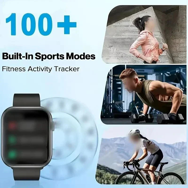 Montre de fitness intelligente T168 pour hommes et femmes avec suivi sportif et appels mains libres