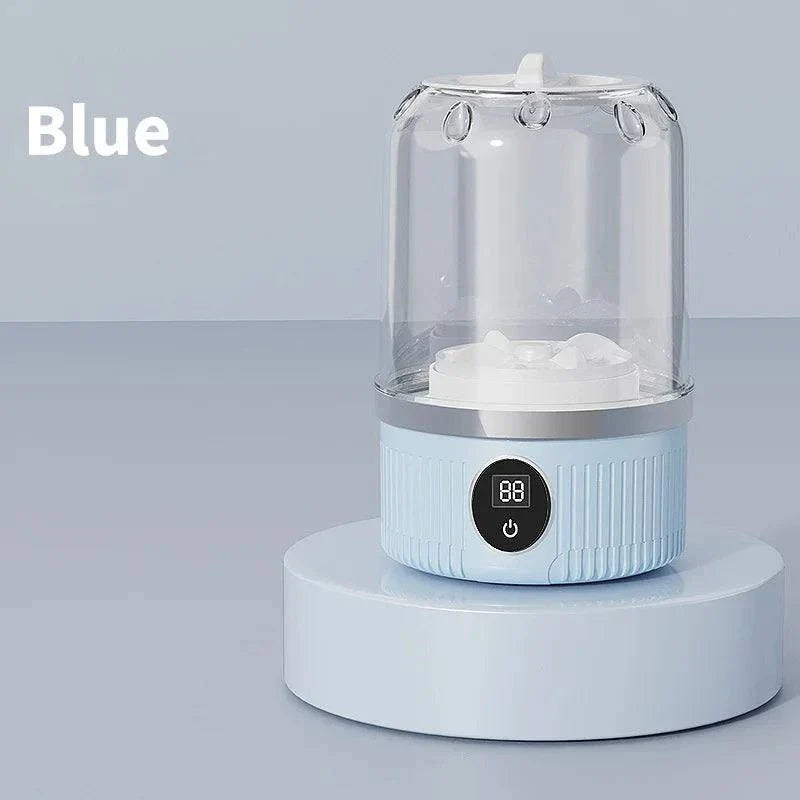 Mini machine à laver sans fil 1L portable pour sous-vêtements, compacte et efficace en bleu