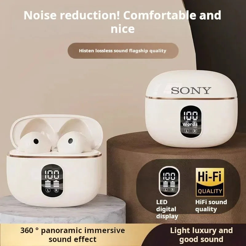 Sony X87 véritable écouteur sans fil Bluetooth avec réduction de bruit, affichage LED et son Hi-Fi immersif.