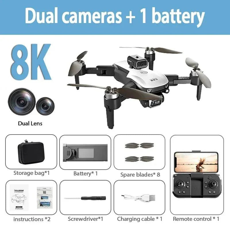 Nouveau S2S Mini Drone professionnel 8K HD avec double caméra, batterie, télécommande et accessoires complets
