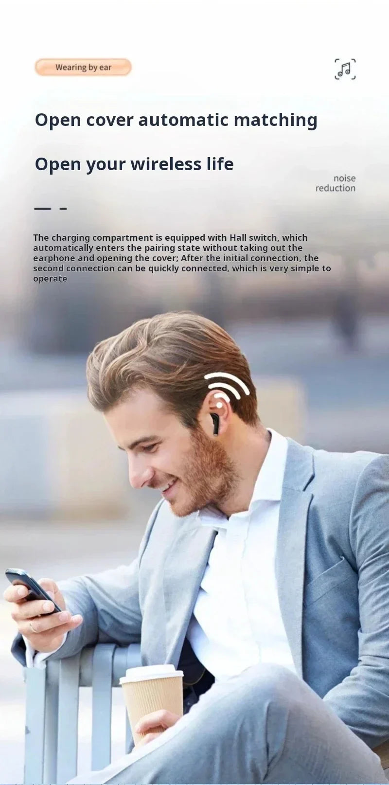 Sony X87 véritable écouteur sans fil Bluetooth avec réduction de bruit et autonomie longue durée