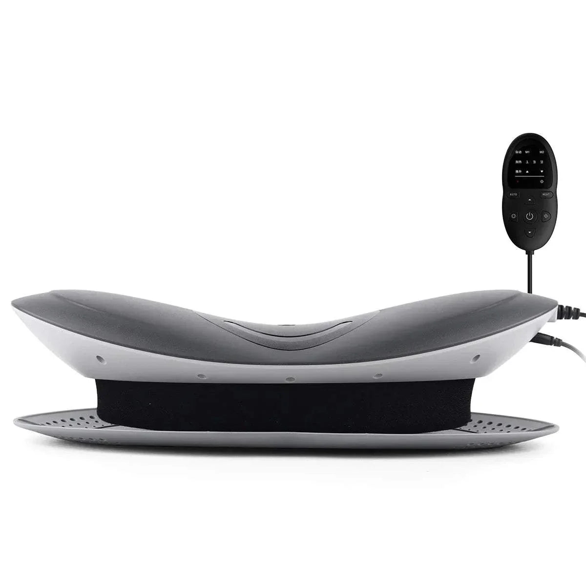 Masseur lombaire ergonomique avec télécommande pour soulager douleurs colonne lombaire par chaleur et vibrations