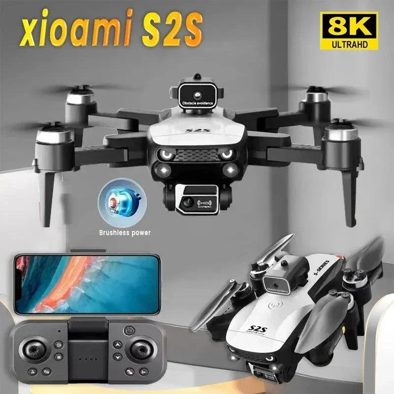 Nouveau S2S Mini Drone professionnel 8K HD avec caméra ultra HD, évitement d'obstacles, design pliable et contrôle via smartphone.