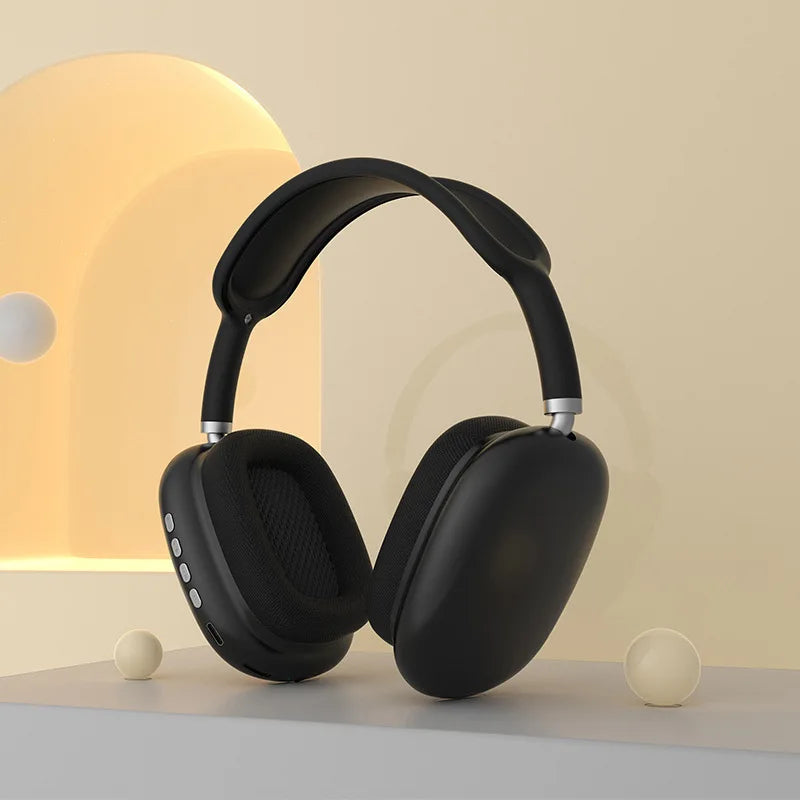 Casque Bluetooth sans fil P9 noir avec micro et écouteurs antibruit ergonomiques