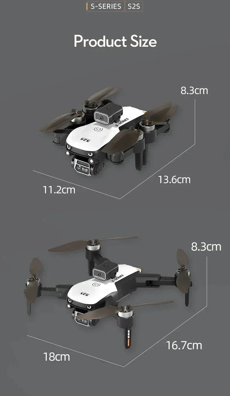 Nouveau S2S Mini Drone pliable compact avec caméra 8K HD pour vidéos aériennes professionnelles.